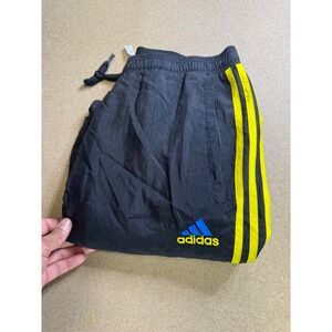Adidas Manchester United Track Pants Yellow‎ Stripe Black Athletic Joggers L Y2k